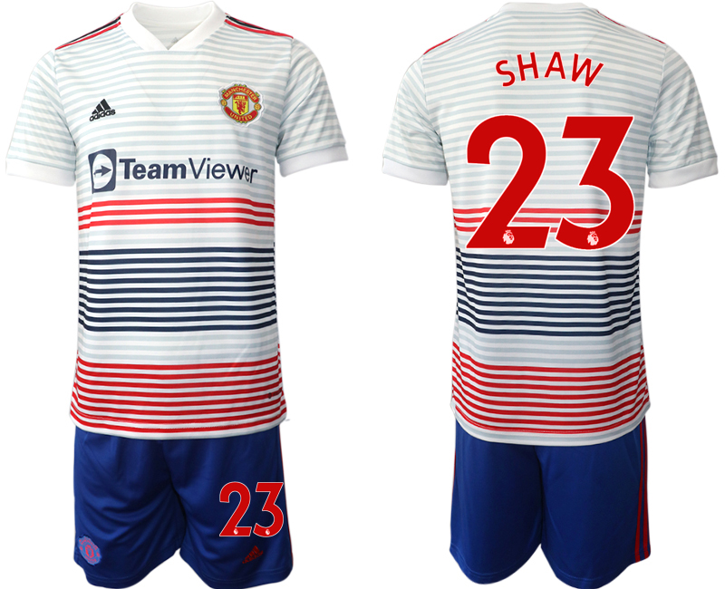 Men 2022-2023 Club Manchester United away white #23 Adidas Soccer Jersey->manchester united jersey->Soccer Club Jersey